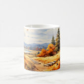 Mug Aquarelle Automne Citrouille de route en chute Feu (Centre)