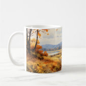 Mug Aquarelle Automne Citrouille de route en chute Feu (Gauche)