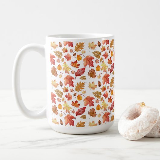 Mug Aquarelle Automne Feuilles Automne Motif sans join (Avec donut)