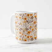 Mug Aquarelle Automne Fleurs D'Automne Et Feuille (Devant gauche)