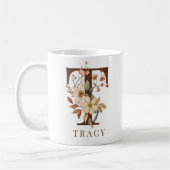 Mug Aquarelle Automne Floral Initiale T (Gauche)