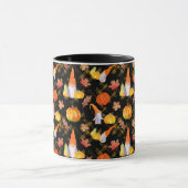 Mug Aquarelle Automne Gnomes, Citrouille Et Feuille (Centre)