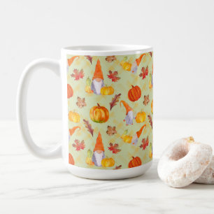 Mug Aquarelle Automne Gnomes, Citrouille Et Feuille