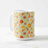 Mug Aquarelle Automne Gnomes, Citrouille Et Feuille (Devant gauche)