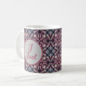 Mug Aquarelle Azulejo rose espagnol personnalisé (Devant gauche)
