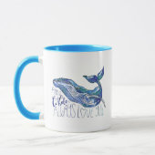 Mug Aquarelle Baleine - I Whale Toujours Vous Aimez (Gauche)