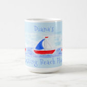 Mug Aquarelle Bateaux à voile Repose Plage Place (Centre)