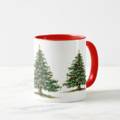 Mug Aquarelle Beau sapin de Noël (Devant droit)