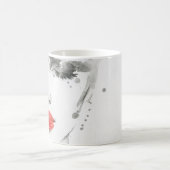 Mug Aquarelle Beauté : Illustration de portrait fémini (Centre)