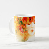 Mug Aquarelle belle femme portant la couronne (Devant gauche)