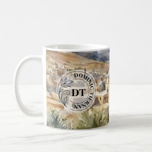 Mug aquarelle Bethléem – Cadeau Timeless de Terre (Gauche)