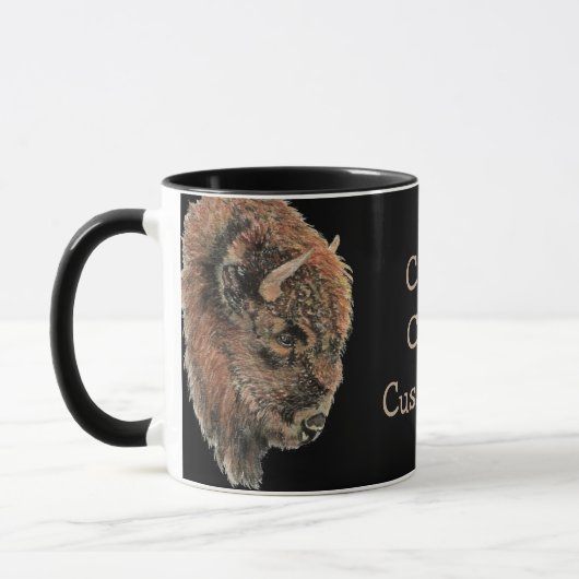 Mug Aquarelle Bison Buffalo Animal Fun Citation (Gauche)