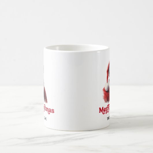 Mug Aquarelle Black Père Noël Joyeux Noël (Centre)