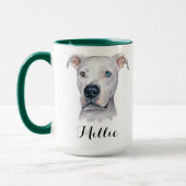 Mug Aquarelle blanc américain Pitbull Pittie Fun Faits (Gauche)