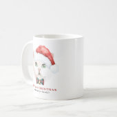 Mug Aquarelle Blanc British Shorthair Chat Noël (Devant gauche)