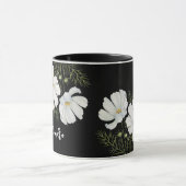Mug Aquarelle Blanc Cosmos Fleurs Peinture Botanique (Centre)
