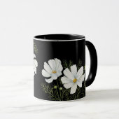 Mug Aquarelle Blanc Cosmos Fleurs Peinture Botanique (Devant droit)