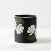 Mug Aquarelle Blanc Cosmos Fleurs Peinture Botanique (Centre)