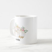 Mug Aquarelle blanche et Citrouille or (Devant gauche)