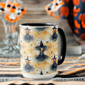 Mug Aquarelle blanche mignonne Halloween sorcières