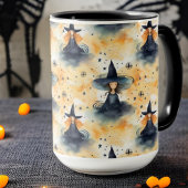 Mug Aquarelle blanche mignonne Halloween sorcières