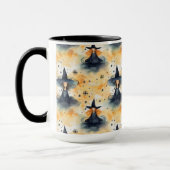 Mug Aquarelle blanche mignonne Halloween sorcières (Gauche)