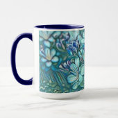 Mug Aquarelle blanche moderne bleu vert cerisier (Gauche)