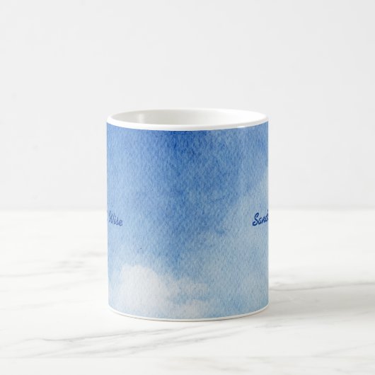 Mug Aquarelle bleu & blanc sur mesure (Centre)