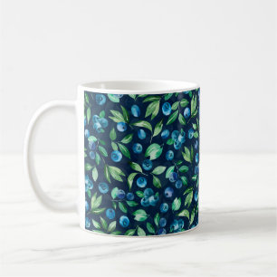 Mug Aquarelle bleu bleuet sans couture motif, berrie s