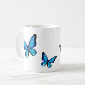 Mug Aquarelle bleu de papillon (Devant gauche)