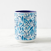 Mug Aquarelle bleu et blanc Botanique (Centre)