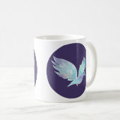 Mug Aquarelle bleu et blanc Peace Dove (Devant droit)