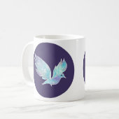Mug Aquarelle bleu et blanc Peace Dove (Devant gauche)