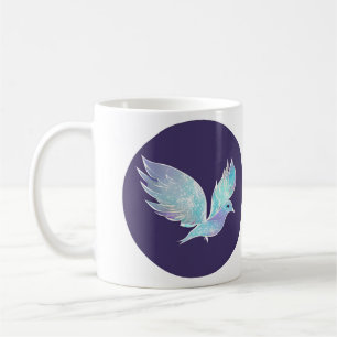 Mug Aquarelle bleu et blanc Peace Dove