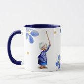 Mug Aquarelle bleu grand-mère Floral 80e anniversaire (Gauche)