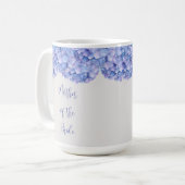 Mug Aquarelle Bleu Hydrangée Mère de la Mariée (Devant gauche)