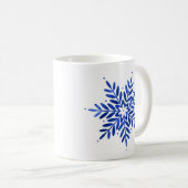 Mug Aquarelle bleu Indigo Flocon de neige Abstrait (Devant droit)