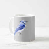 Mug Aquarelle bleu Jay marine profonde bleu saturé (Devant gauche)