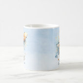 Mug Aquarelle bleu or Koi poisson personnalisé (Centre)
