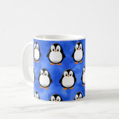 Mug Aquarelle bleu Pingouin Cute (Devant gauche)