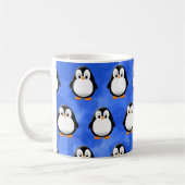 Mug Aquarelle bleu Pingouin Cute (Gauche)