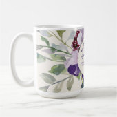 Mug Aquarelle bleu violet Mariage floral Favoriser (Gauche)