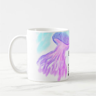 Mug Aquarelle bleu violet pastel méduse bébé chausson