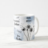 Mug Aquarelle bleue Affirmation positive (Devant droit)
