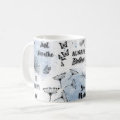 Mug Aquarelle bleue Affirmation positive (Devant gauche)