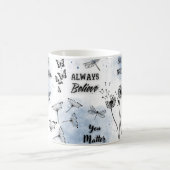 Mug Aquarelle bleue Affirmation positive (Centre)