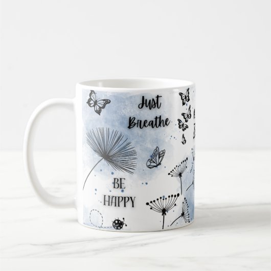 Mug Aquarelle bleue Affirmation positive (Gauche)