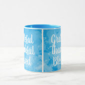 Mug Aquarelle bleue bénie reconnaissante (Centre)