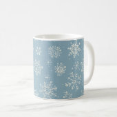 Mug Aquarelle bleue de l'hiver du flocon de neige russ (Devant droit)