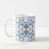 Mug Aquarelle bleue et Musique de monogramme or (Gauche)